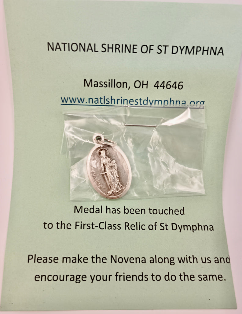 St. Dymphna - Oxidized Medal.