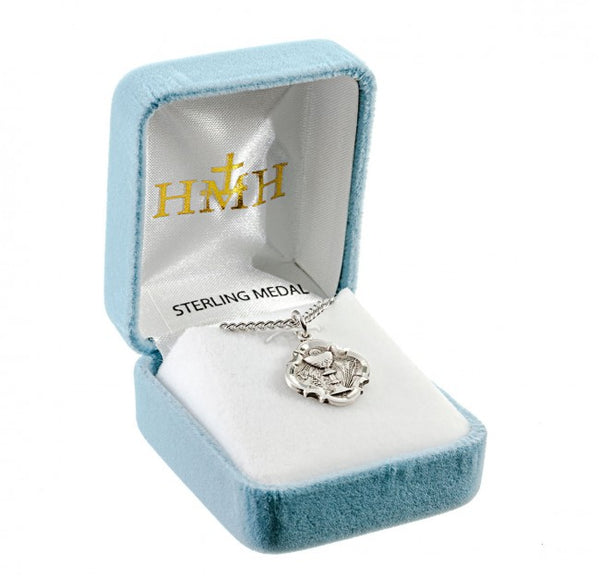 Sterling Silver Communion Baroque Medal w/Chain