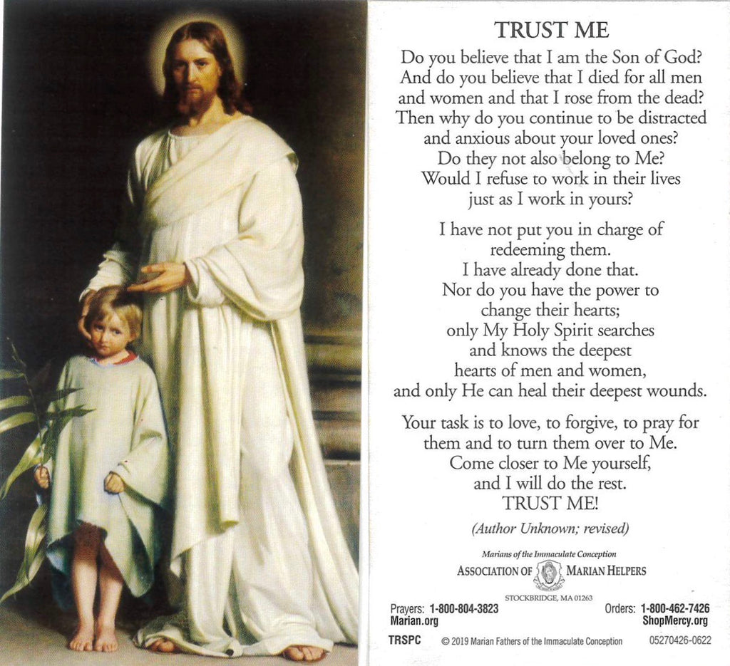 Trust Me Paper Holy Card