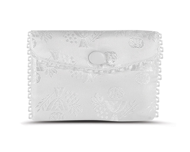 White Satin Communion Rosary Case