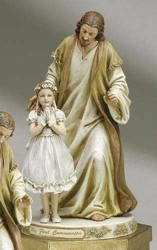Joseph's Studio~First Communion Girl with Jesus Figurine