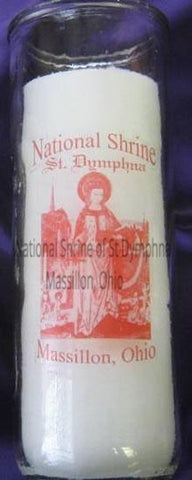 8.25" Devotional St. Dymphna Glass Candle