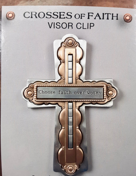 Cross of Faith Visor Clip - Assorted Inscriptions