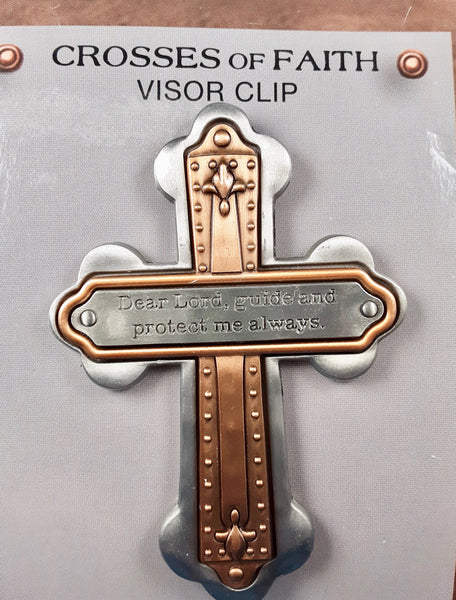 Cross of Faith Visor Clip - Assorted Inscriptions