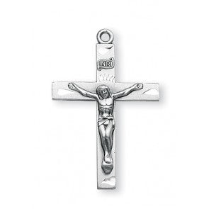 Sterling Silver Engraved Basic Crucifix
