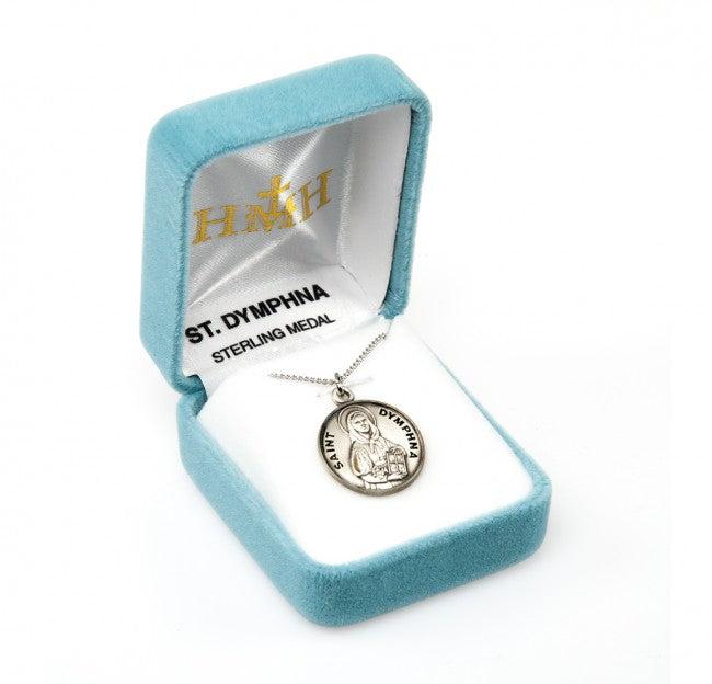 SS St Dymphna Round Medal w/18"chain