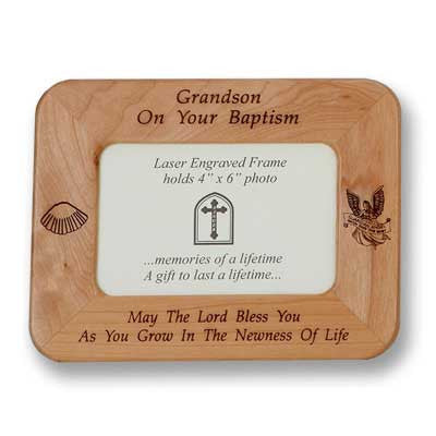 Grandson Maple Baptism Frame