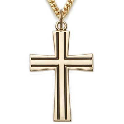 Flared cross necklace