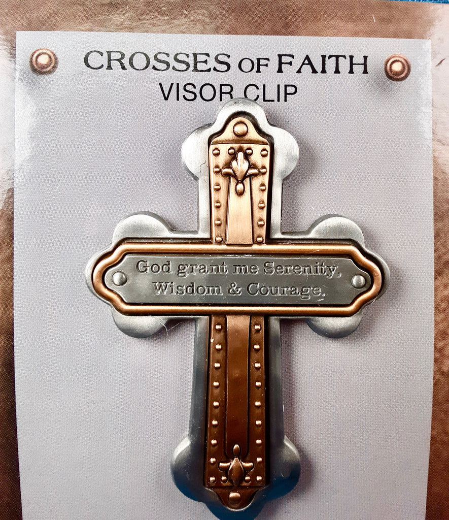 Cross of Faith Visor Clip - Assorted Inscriptions