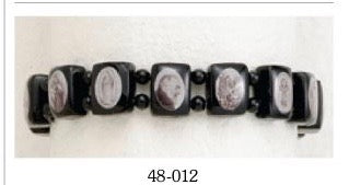 Small Black & White Saints Bracelet-Black