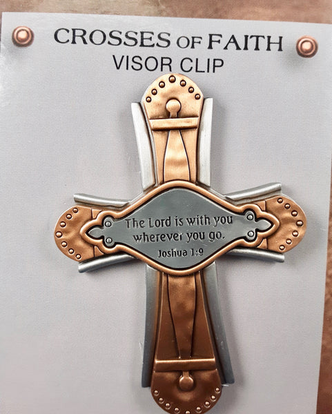 Cross of Faith Visor Clip - Assorted Inscriptions