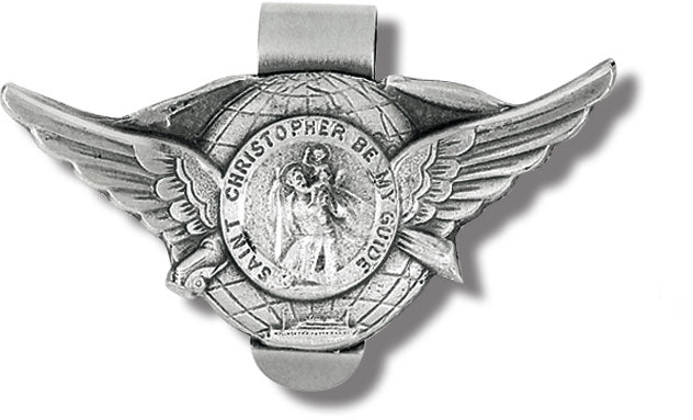St Christopher Winged Auto Visor Clip