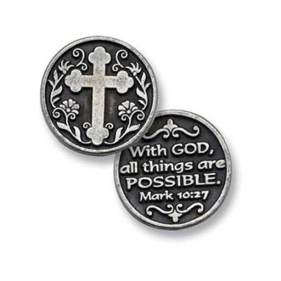 With God All Things Are Possible Pocket Token