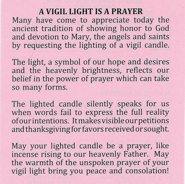 St Dymphna Annual Votive Candle Subscription