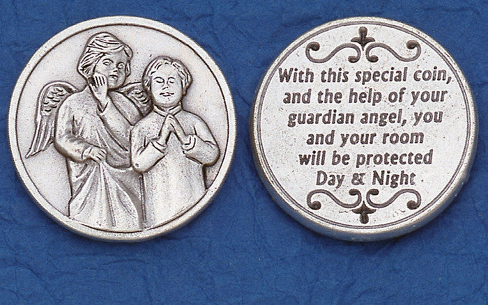 Angel with Boy Praying Pocket Token