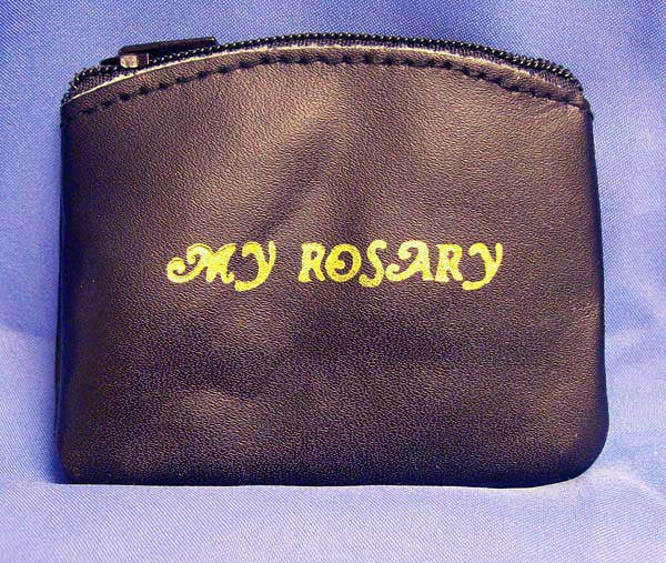 Black Leather Rosary Case