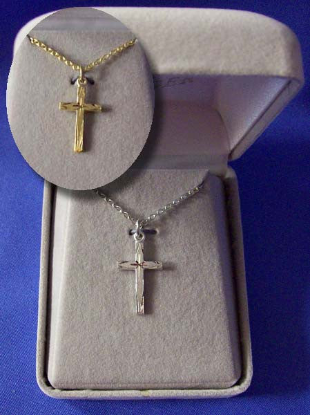 Etched Cross Necklace