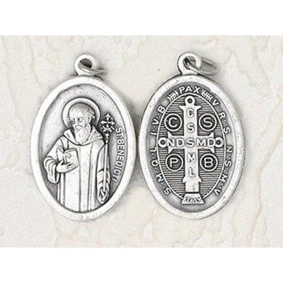 St Benedict Double Sided Oxidized Medal
