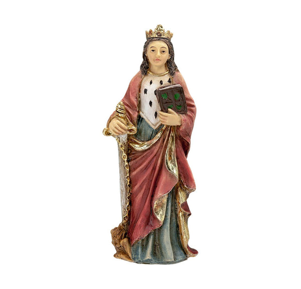 4" Cold Cast Resin Hand Painted St Dymphna Statue