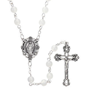Rosary White  bead