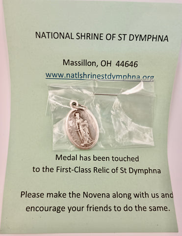 St. Dymphna - Oxidized Medal.
