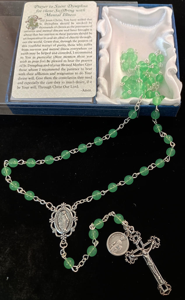 St Dymphna Rosary with Prayer Card