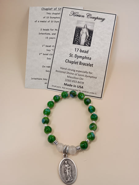 St Dymphna Chaplet Bracelet - CLICK PICTURE FOR AVAILABLE COLORS