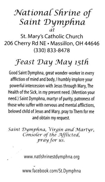 St Dymphna Paper Prayer Card