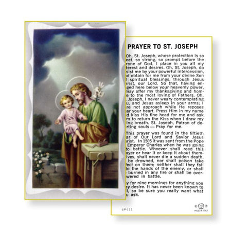Saint Joseph 50th. Year of Our Lord paper prayer card