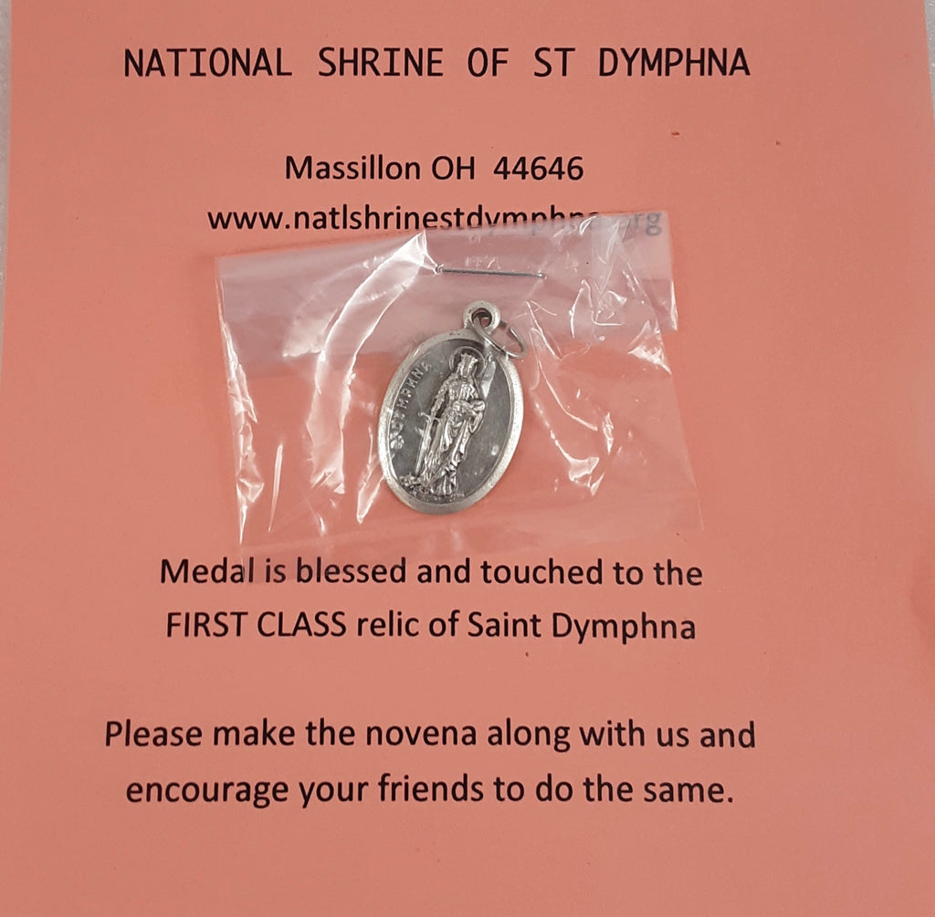 St. Dymphna - Oxidized Medal.