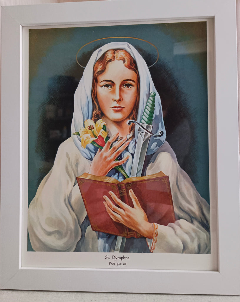 8x10 Color Framed Print of St. Dymphna