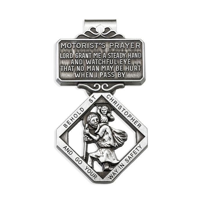 St Christopher Visor Clip -Motorist's Prayer