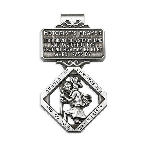 St Christopher Visor Clip -Motorist's Prayer