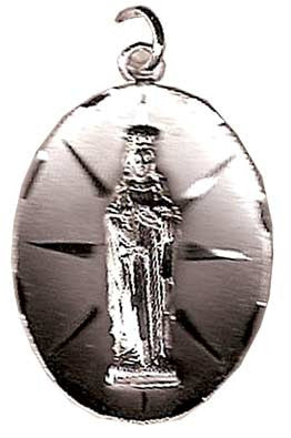St. Dymphna Sterling Silver 3-Dimensional Medal