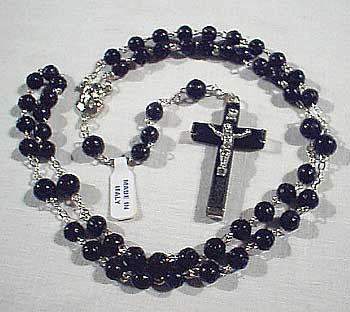 Black Bead (Cocoa Beads) Rosary.