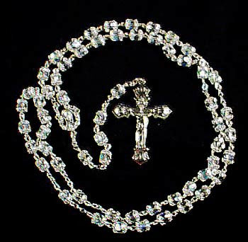 Crystal Bead Rosary with Caps.