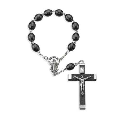 Black Bead One Decade Rosary