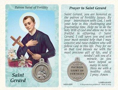 St Gerard Prayer Card with Medal