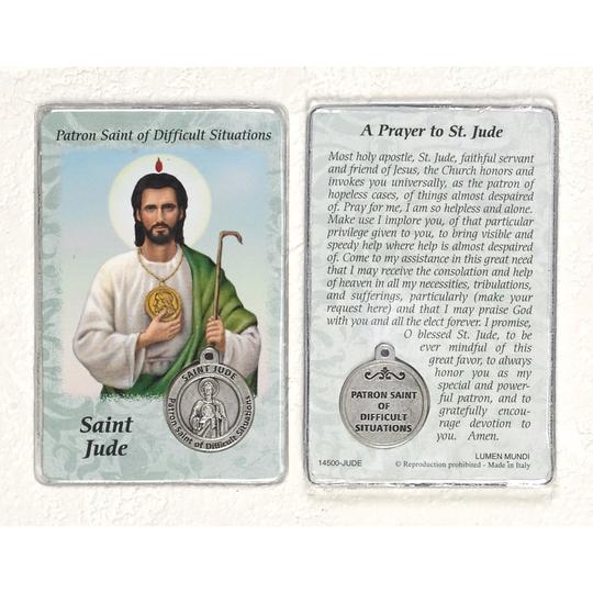 St Jude Prayer Card with Medal