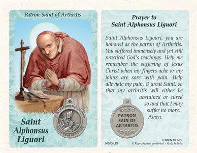 St Alphonsus Liguori Prayer Card with Medal
