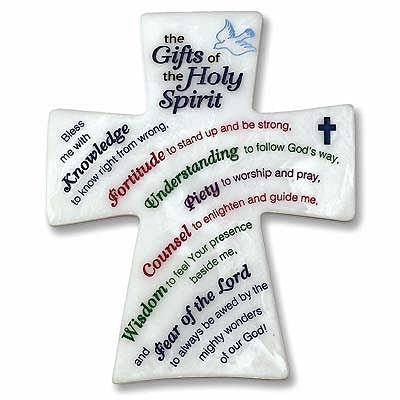 Gifts Of The Holy Spirit Cross Plaque