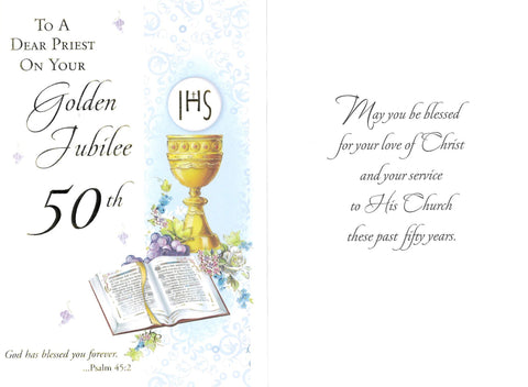 Golden/50th Jubilee Card-Priest