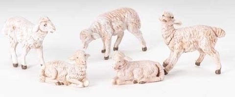 Fontanini 5" White Sheep Set