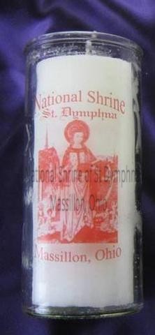 6.5" Devotional St. Dymphna Glass Candle
