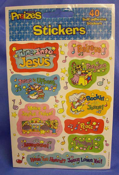 "Praizes" Tune into Jesus Stickers
