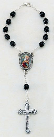 Black St Christopher Auto Rosary