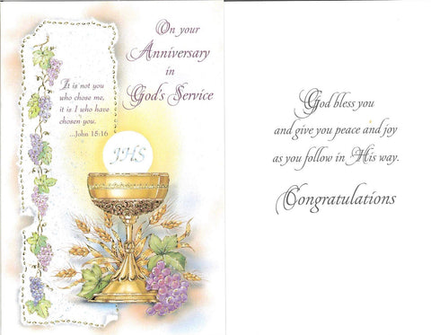 Anniversary in God's Service Card