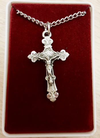 Pewter Crucifix On 24" Chain