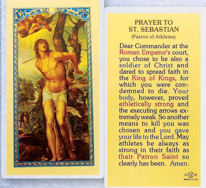 Prayer to St. Sebastian-Patron of Athletes LPC