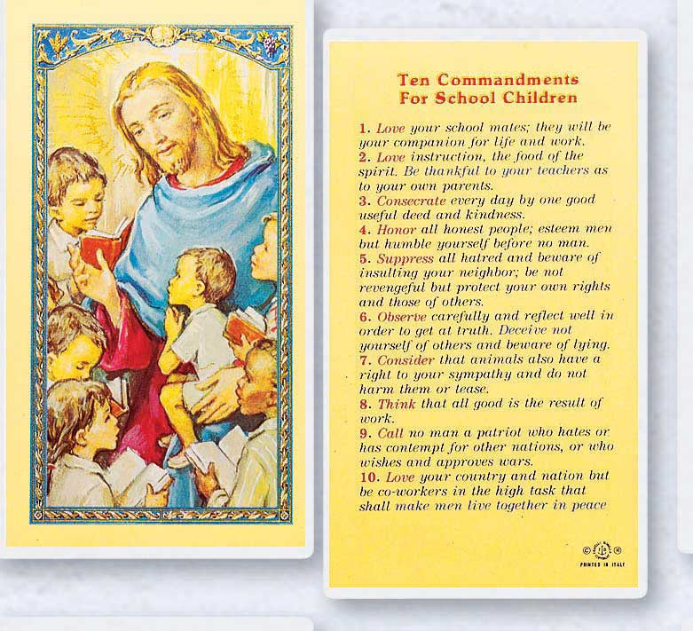 Ten Commandments for School Children LPC
